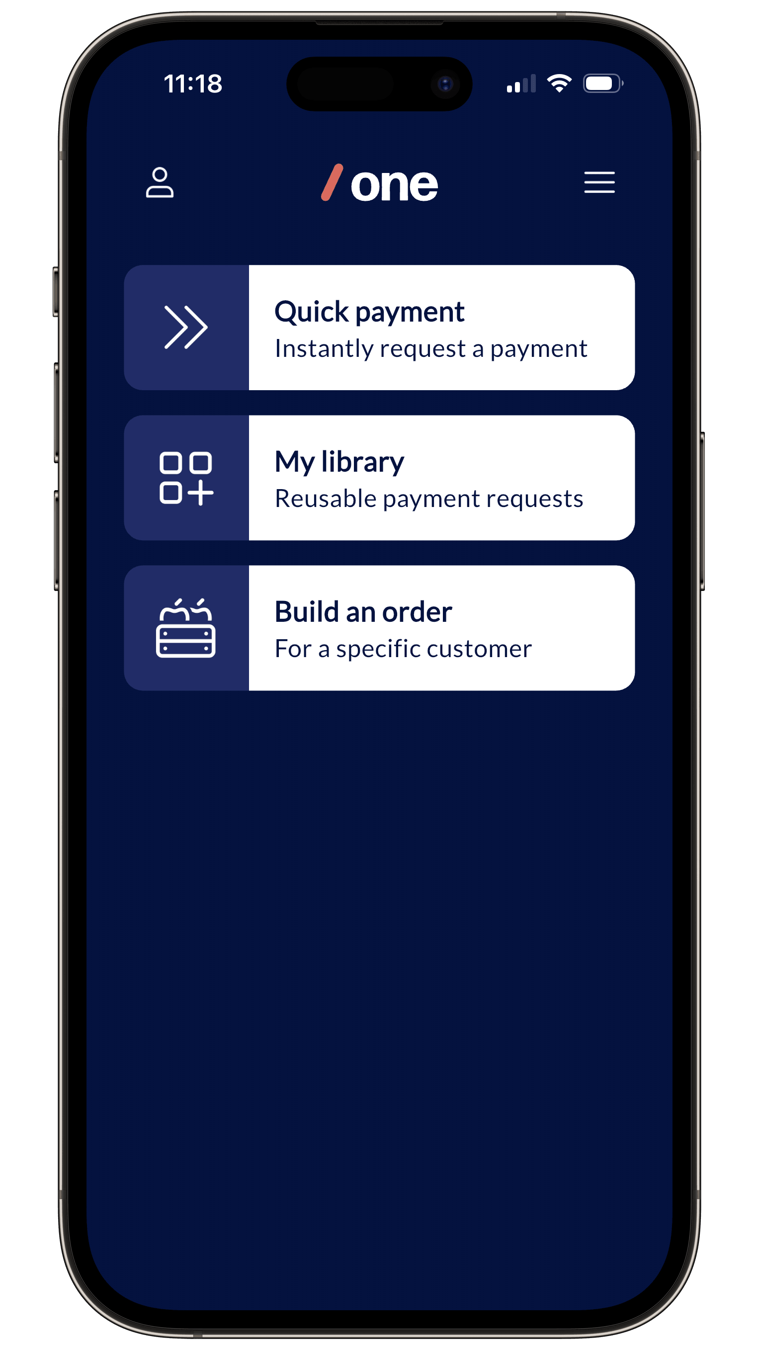 One app showing a successful payment received notification