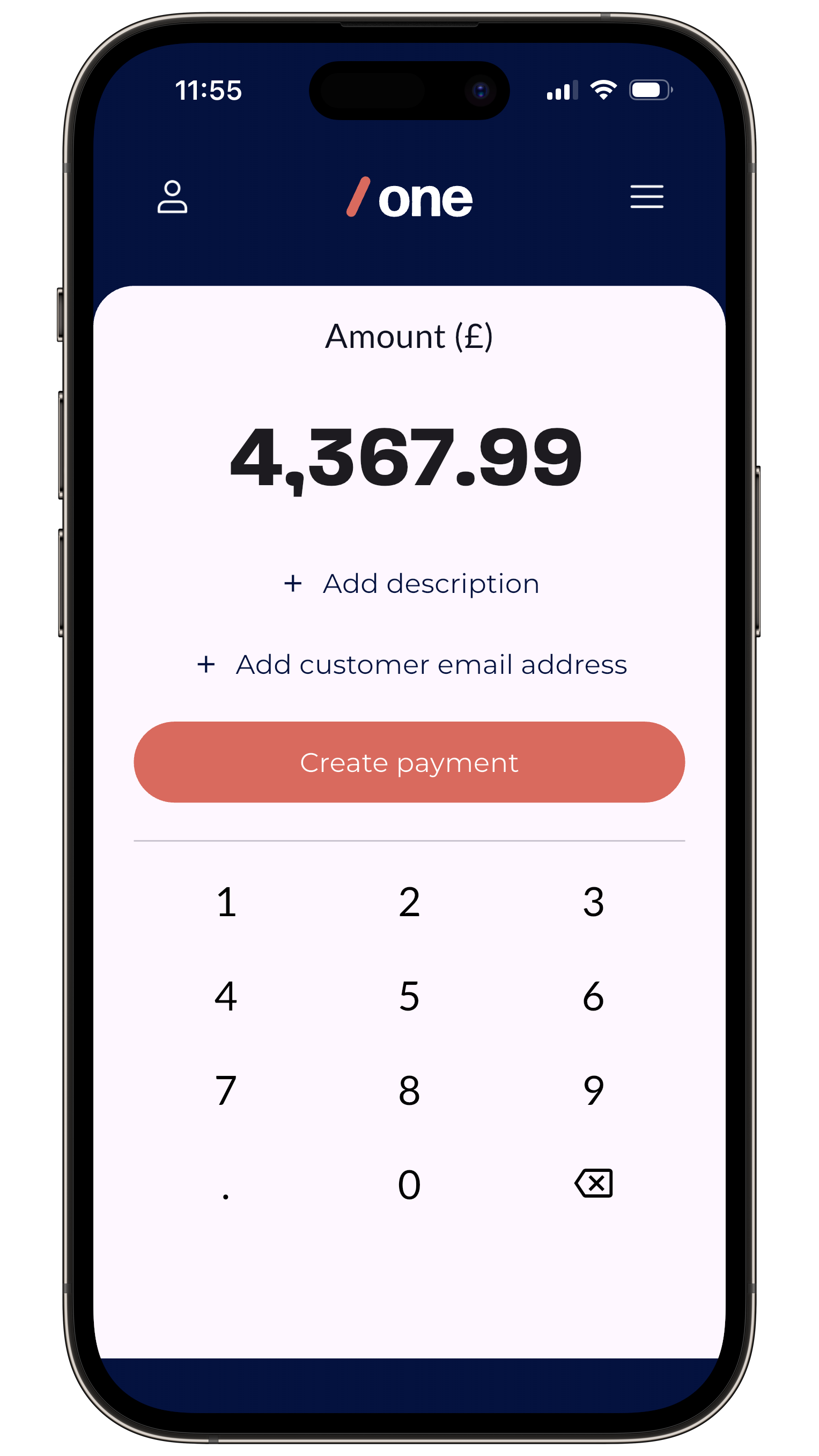 One app quick pay screen